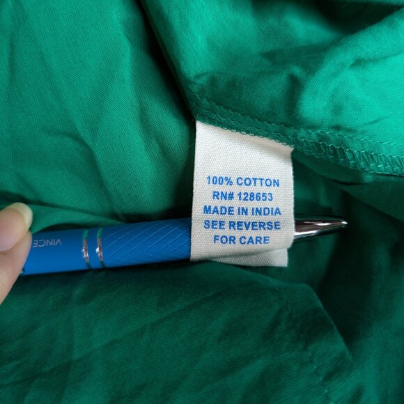 Sigrid Olsen Chic Green Collared Button Front Long Sleeve Shirt Size Medium - Picture 9 of 14